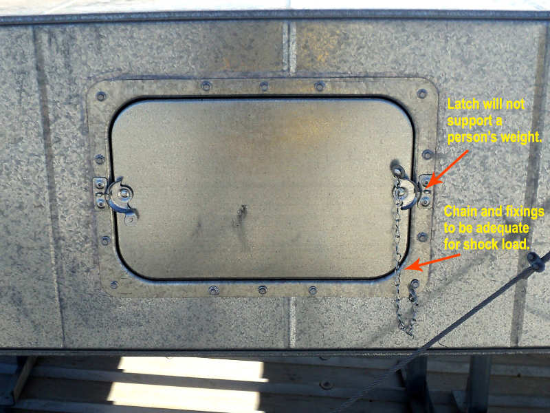 Photograph 2: A typical access hatch fitted to ducting.