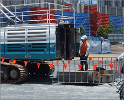 The piling rig from the 2016 incident, where the countwerweight fell while being installed.