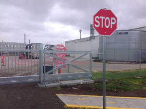 After - controlled access slide gate