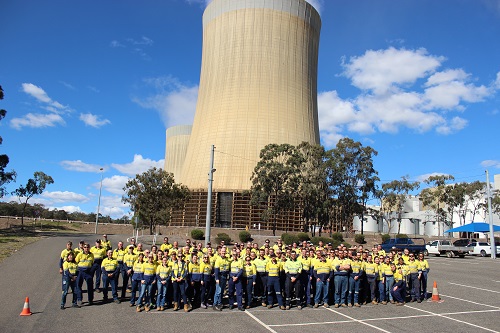 Stanwell employees celebrating Unit 1 return to service in November 2016.
