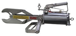 Two-hand operated hock cutter