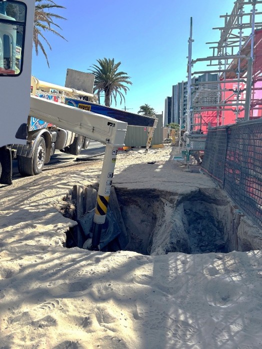 Concrete placing boom incident