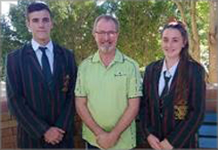 Bill with St Paul's students Nathan Tomarchio and Samantha Gray.