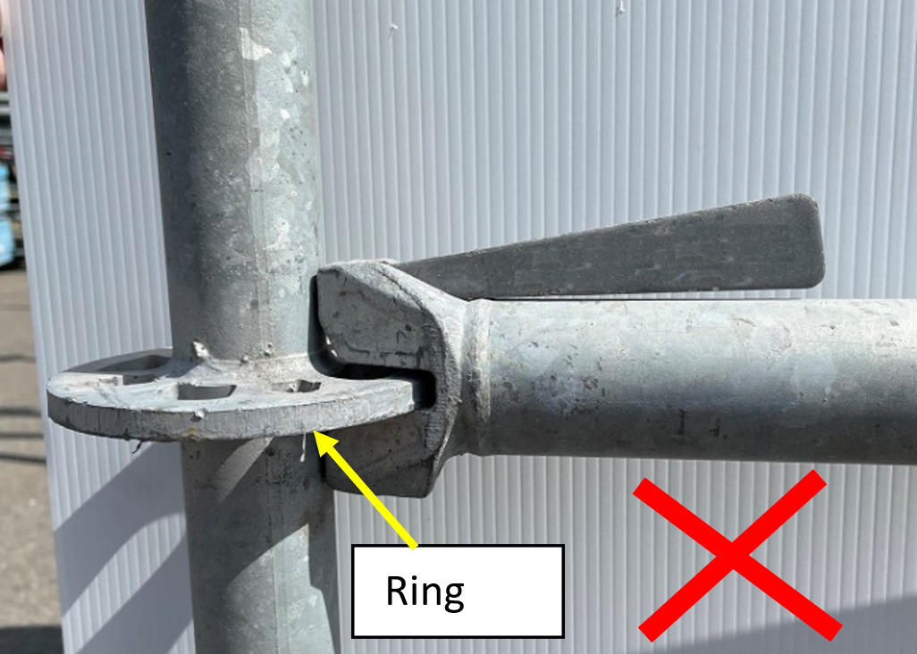 Figure 5 – Ring lock typical ledger end view installed on ring with wedge disengaged
