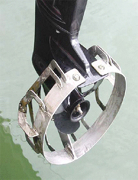 An example of a guarded outboard propeller