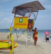 Lifeguards patrolling the swimming and snorkelling area