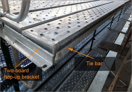 Two-board hop up bracket and tie bar