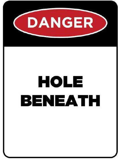 Cover danger sign - hole beneath