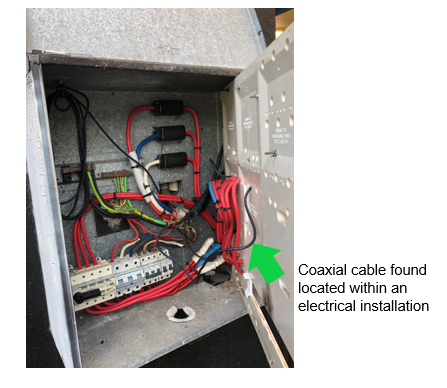 Coaxial cable within electrical installation