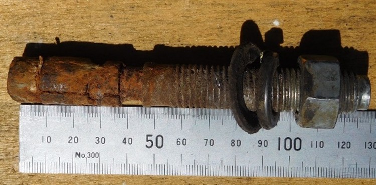 Example of a corroded anchor